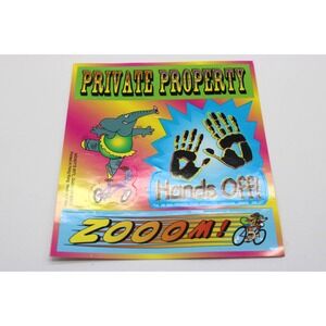 VTG 90s Wendy's Kids Meal Sticker Sheet - Elephant, Private Property, Zoom..